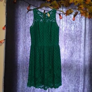 Green lace dress